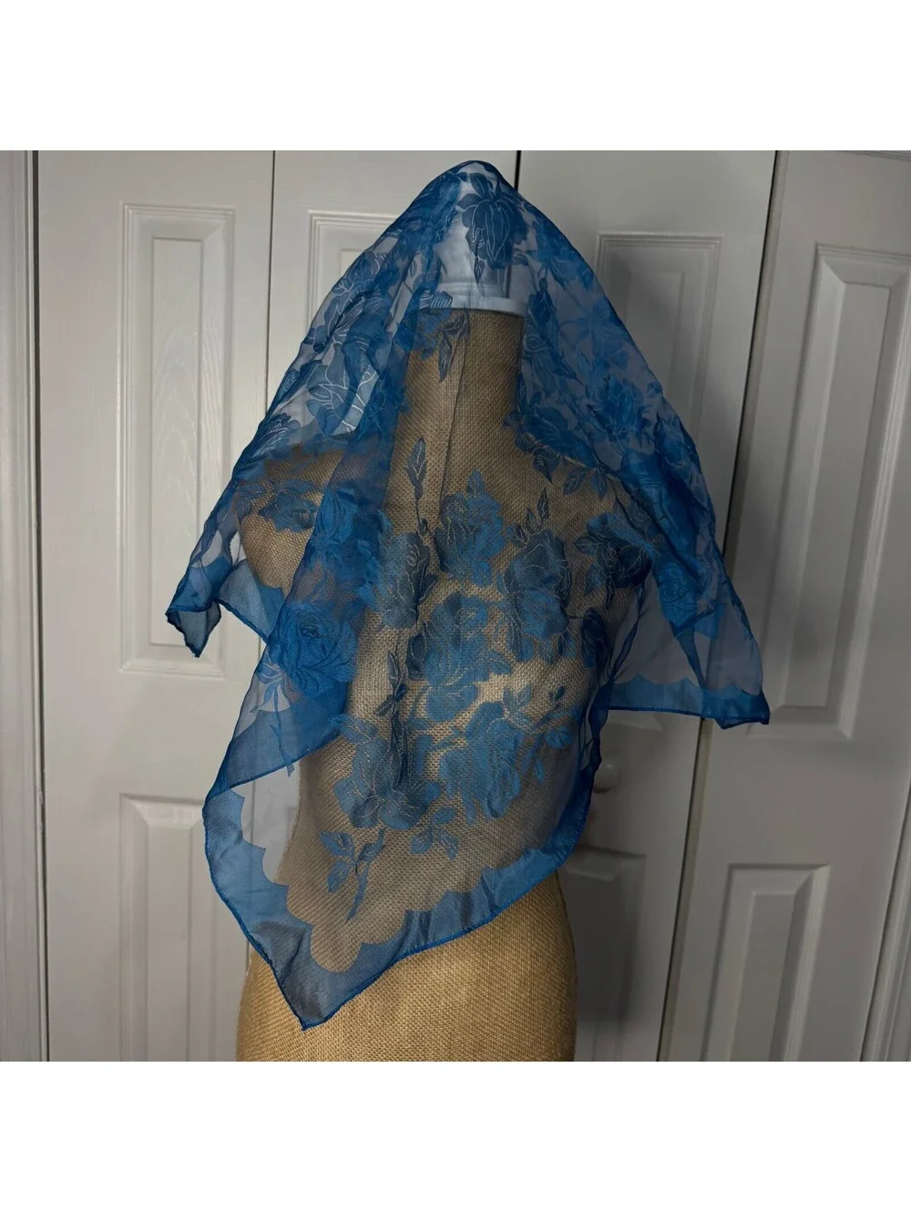 Blue Floral Handkercheif